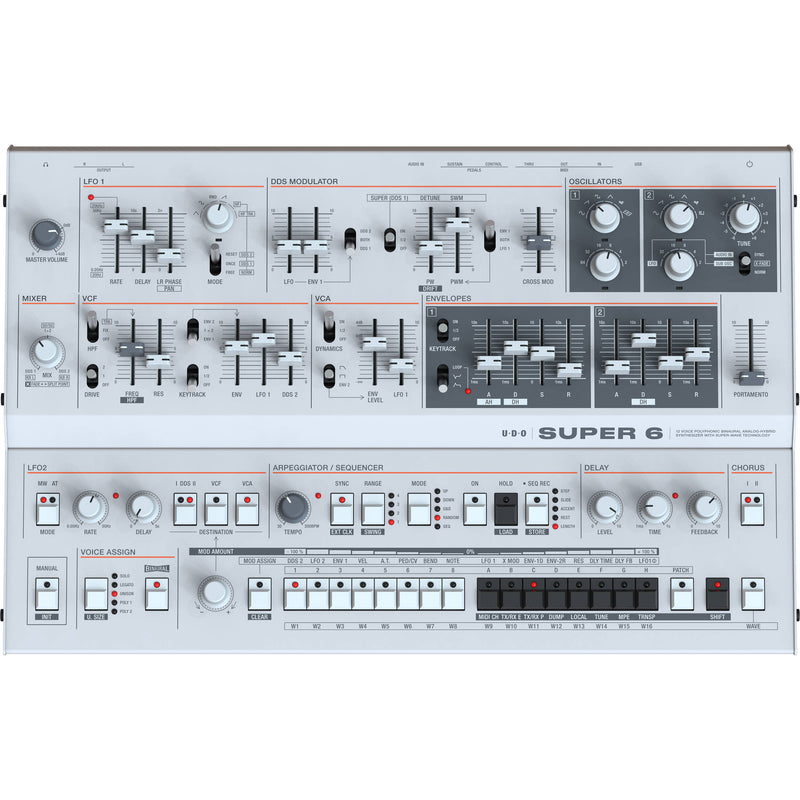 UDO Audio Super 6 Digital-Analog Hybrid Desktop Synthesizer (Gray)