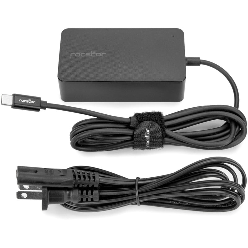 Rocstor 65W Smart USB-C Slim Power Adapter with 6' Fixed Cable