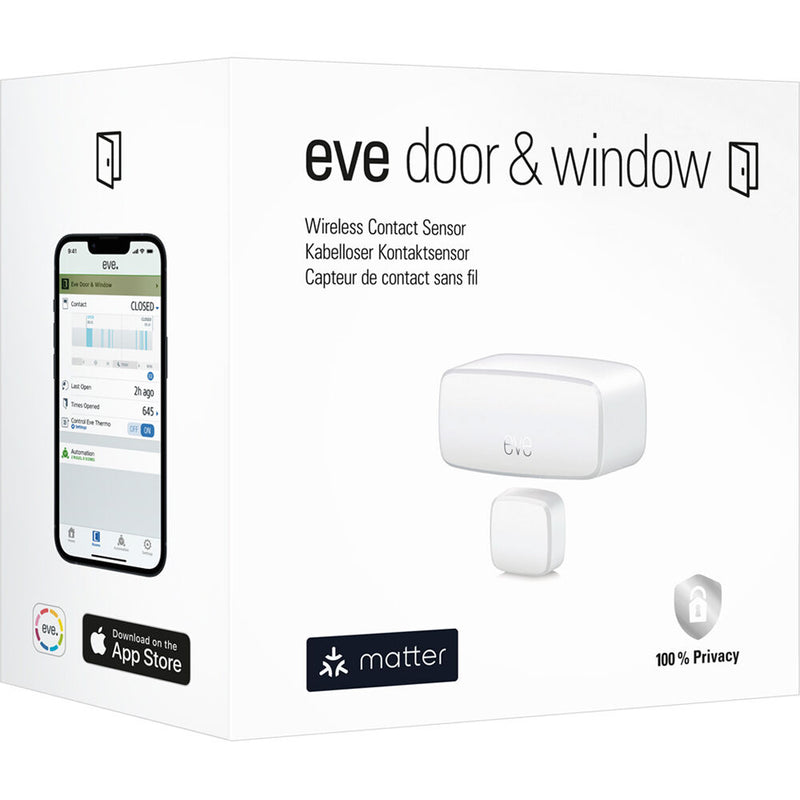 Eve Door & Window Wireless Contact Sensor (Matter, 3-Pack)