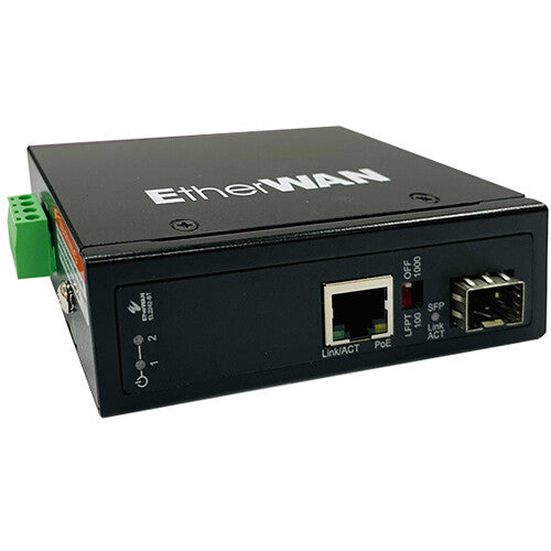 EtherWAN EL2242-BT Hardened Gigabit 90W PoE Media Converter