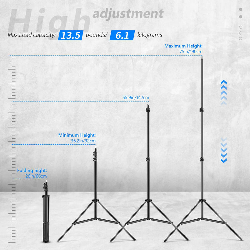 Neewer Collapsible Metal Light Stand (6.2', Travel Kit)