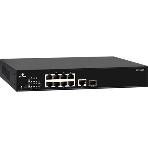 EtherWAN Web-Managed Ethernet Switch with 8 PoE+ 802.3at + 2 Gigabit Ports