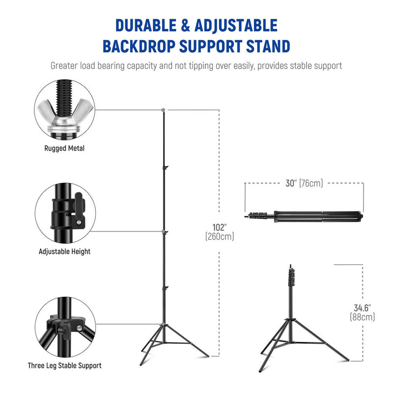 Neewer Adjustable Backdrop Stand Kit (8.5 x 10')