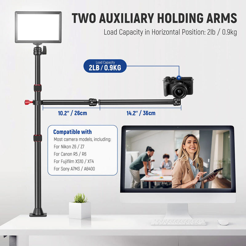 Neewer TL253A + CR221A Camera Desk Mount Stand (Black)