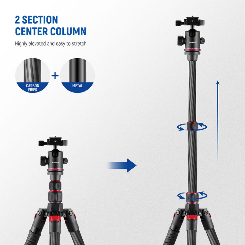 Neewer N55CR Carbon Fiber Tripod with Ball Head