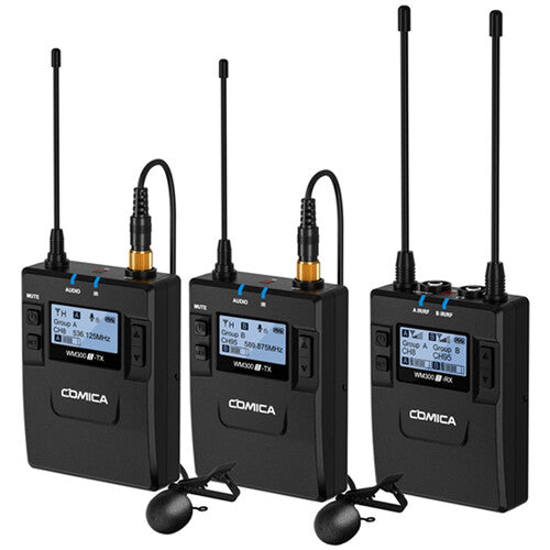 Comica Audio WM-300IIA UHF 2-Person Wireless Lavalier Microphone System (534 to 589 MHz)