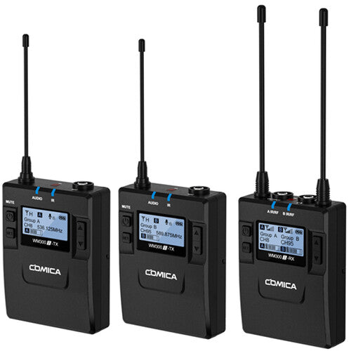 Comica Audio WM-300IIA UHF 2-Person Wireless Lavalier Microphone System (534 to 589 MHz)