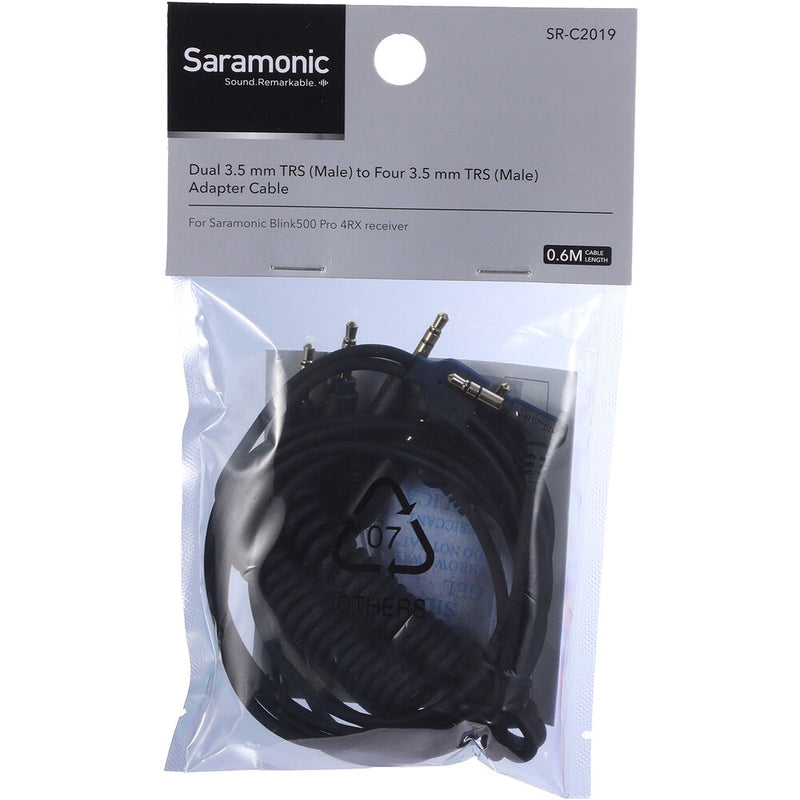 Saramonic SR-C2019 Two 3.5mm TRS Male to Four 3.5mm TRS Male Adapter Cable (23.6")