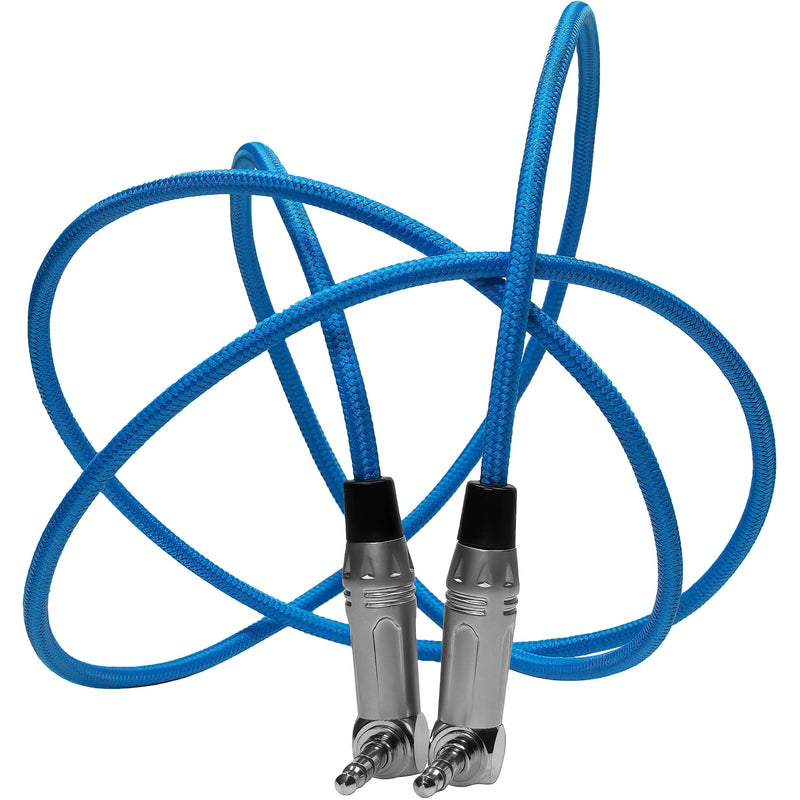 Kondor Blue 3.5mm Right-Angle TRS Stereo Audio Cable (48")