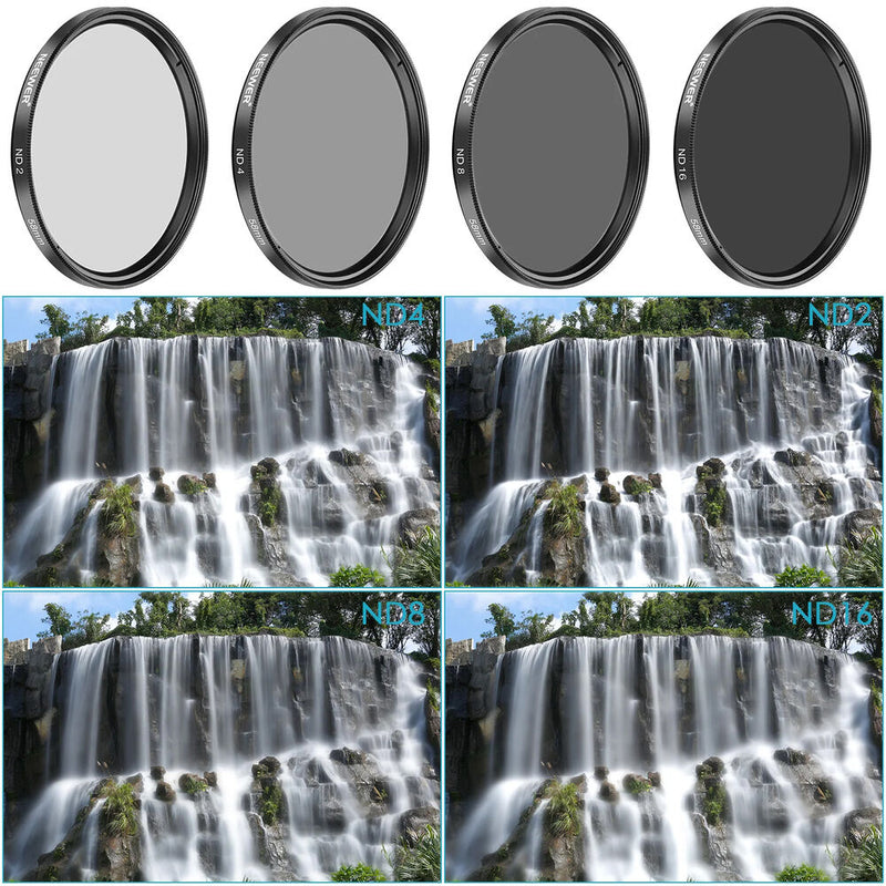 Neewer ND Filter Kit (62mm, 1, 2, 3, 4-Stop)