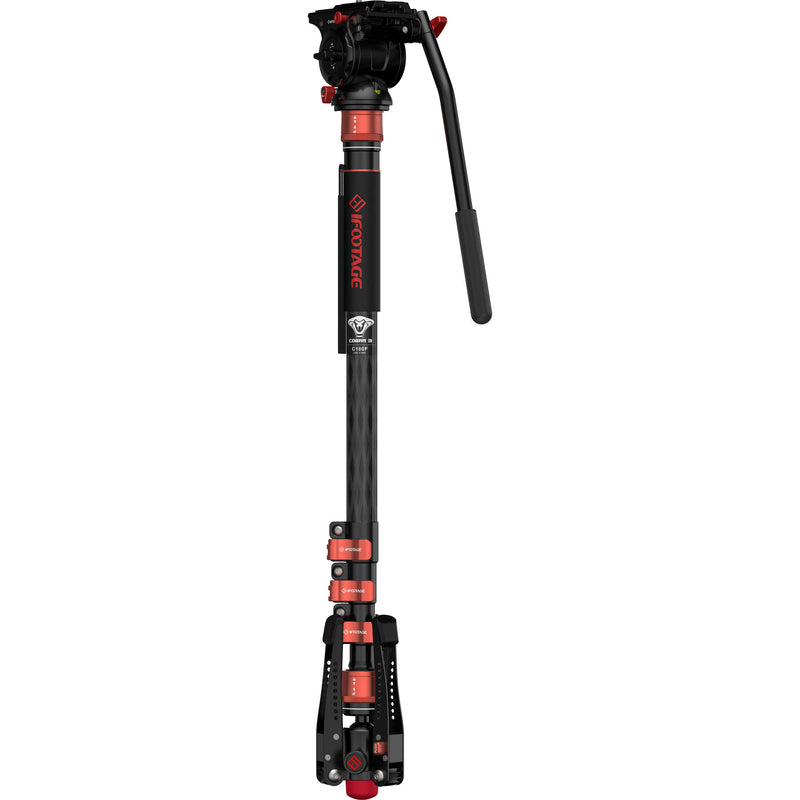 iFootage Cobra 3 Carbon Fiber Monopod with Mini Tripod Base and K5 Fluid Head