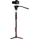 iFootage Cobra 3 Carbon Fiber Monopod with Mini Tripod Base and K5 Fluid Head