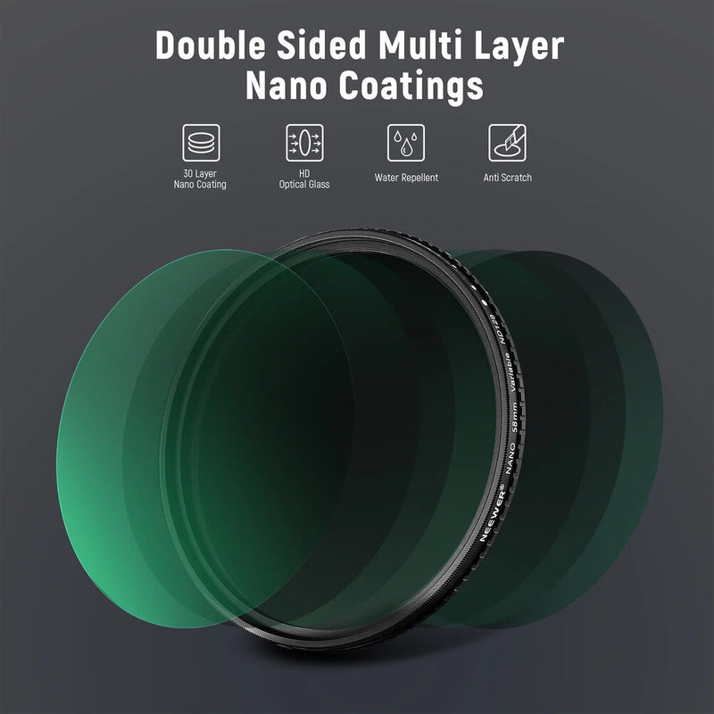 Neewer HD Variable ND Filter (49mm, 3 to 7-Stop)