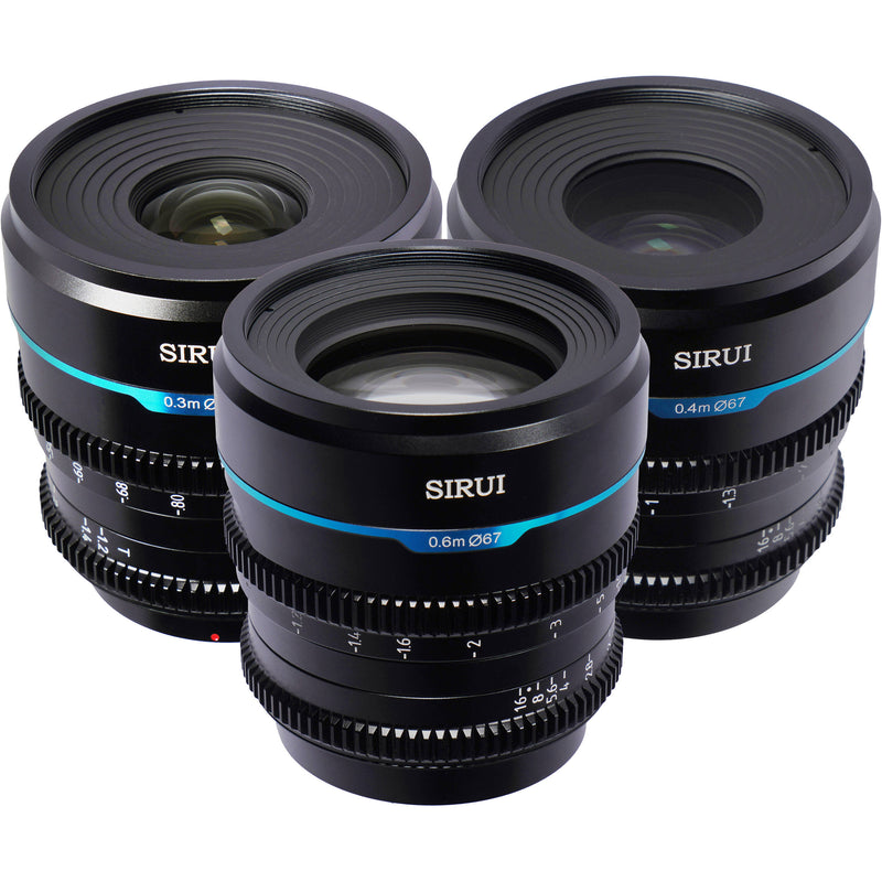 Sirui Night Walker T1.2 S35 Cine 3-Lens Set (E-Mount, Black)