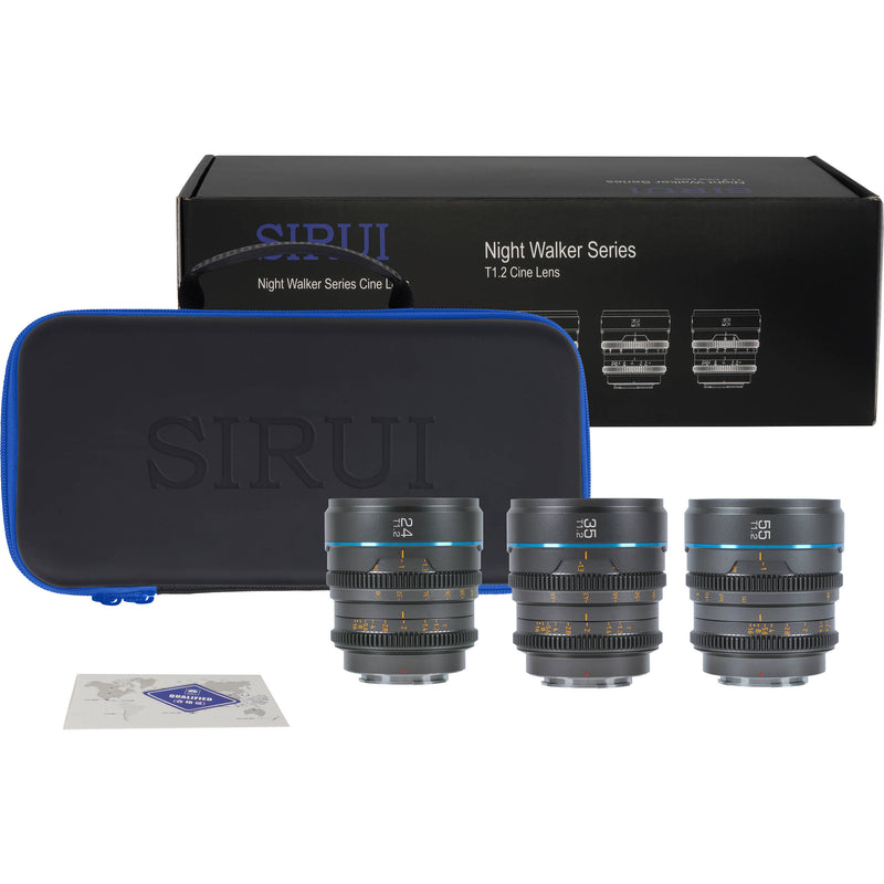 Sirui Night Walker T1.2 S35 Cine 3-Lens Set (RF-Mount, Black)