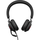 Jabra Evolve2 40 SE Mono Wired On-Ear Headset with Extension Cable (Unified Communications, USB-C, Black)