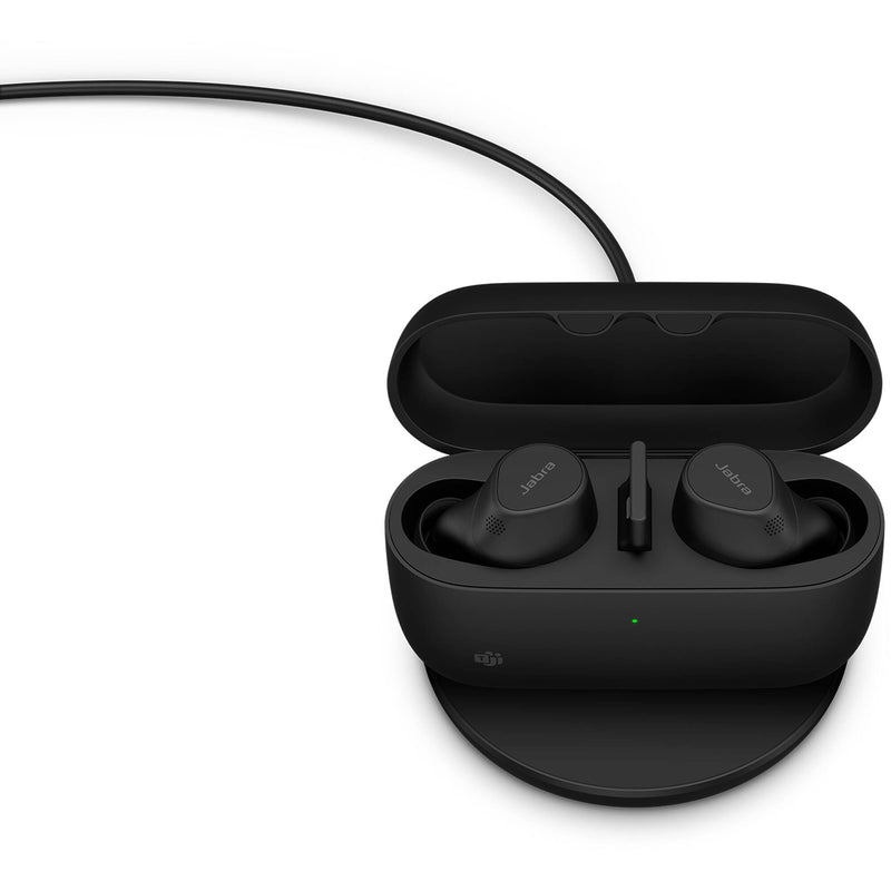 Jabra Evolve2 Buds USB-A UC Earbuds with USB-A Bluetooth Dongle for Unified Communication and Wireless Charging Pad