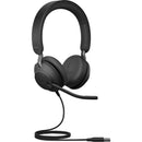 Jabra Evolve2 40 SE Stereo Wired On-Ear Headset with Extension Cable (Unified Communications, USB-C, Black)