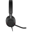 Jabra Evolve2 40 SE Stereo Wired On-Ear Headset with Extension Cable (Unified Communications, USB-C, Black)