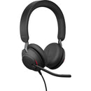 Jabra Evolve2 40 SE Stereo Wired On-Ear Headset with Extension Cable (Unified Communications, USB-C, Black)