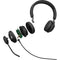 Jabra Evolve2 40 SE Stereo Wired On-Ear Headset with Extension Cable (Unified Communications, USB-C, Black)