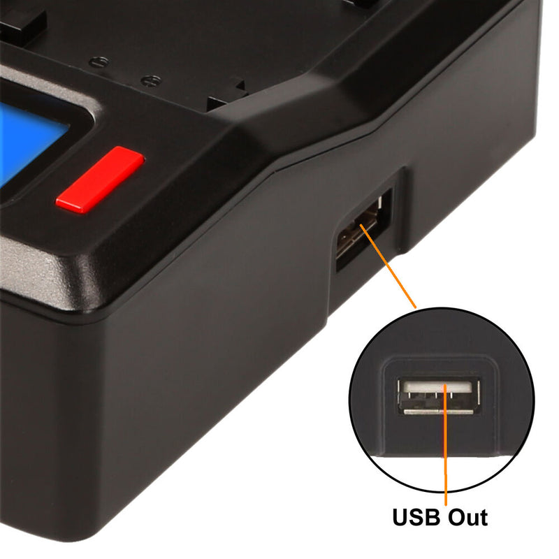 Hedbox RP-DC50 Digital LCD Dual Battery Charger Kit with RP-DBP975 Battery Plates