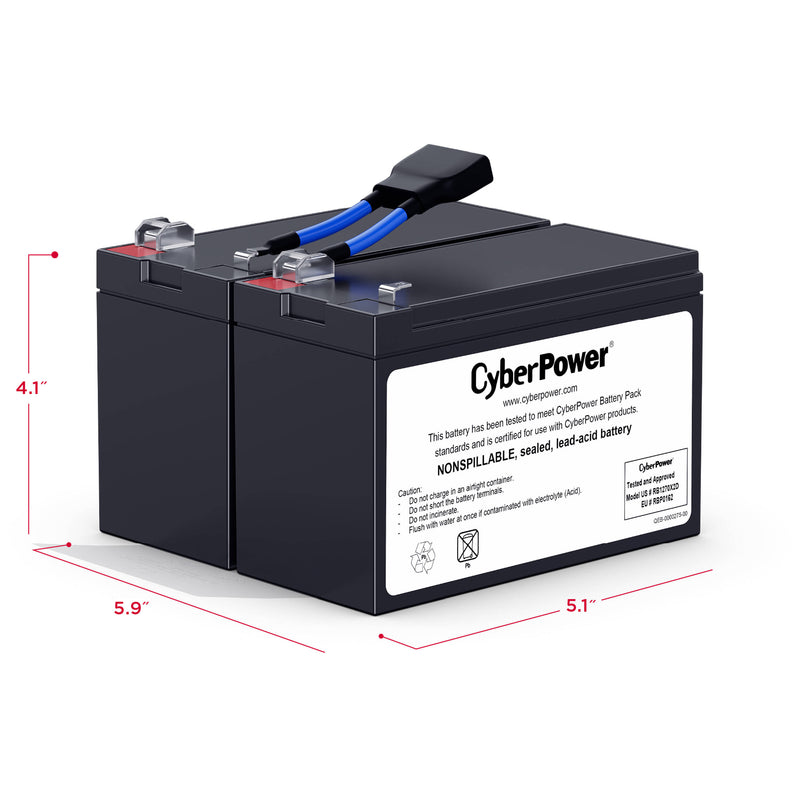 CyberPower RB1270X2D Sealed Lead Acid Battery for OR750PFCLCD UPS System (12 VDC, 7Ah)