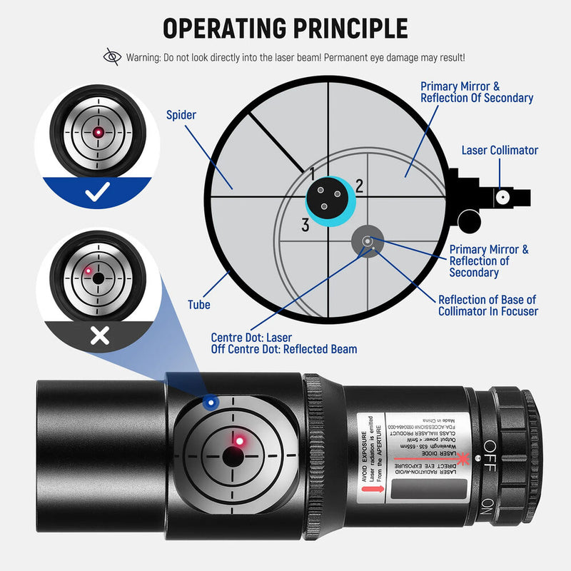 Neewer LS-T9 Red Laser Collimator for Reflector Telescopes