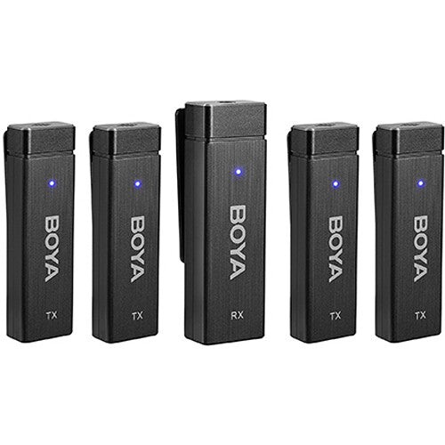 BOYA BY-W4 Ultracompact 4-Person Wireless Microphone System for Cameras and Smartphones (2.4 GHz)