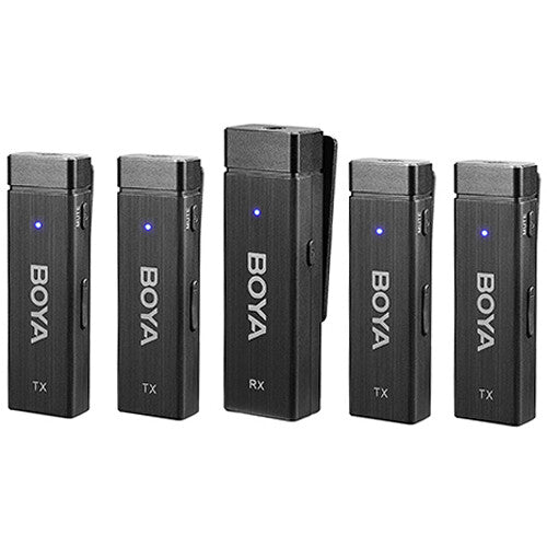 BOYA BY-W4 Ultracompact 4-Person Wireless Microphone System for Cameras and Smartphones (2.4 GHz)