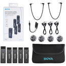 BOYA BY-W4 Ultracompact 4-Person Wireless Microphone System for Cameras and Smartphones (2.4 GHz)