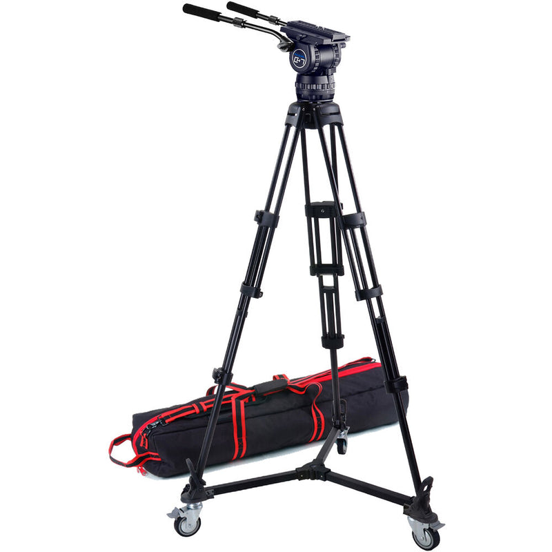 Acebil CS-782 STUDIO T1002 Tripod with CH7(F) Head, Case, Dolly & Dual Handle Kit