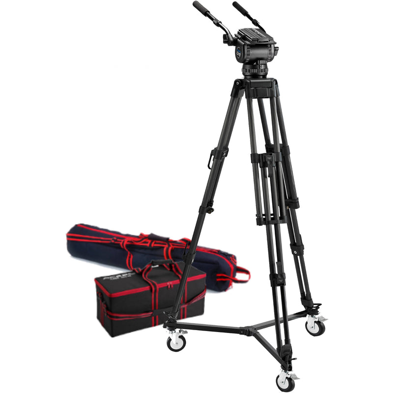 Acebil CS-992 STUDIO T2002C Tripod with CH9(F) Head, Case, Dolly & Dual Handles