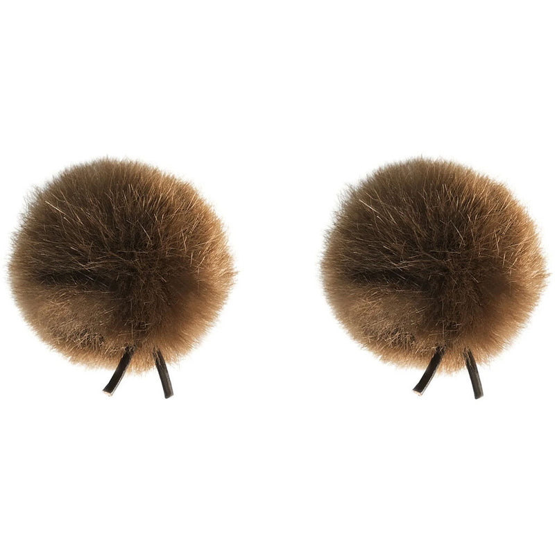 Bubblebee Industries Windbubble Faux Fur Lavalier Windscreen (2-Pack, 1.38", Brown)