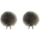 Bubblebee Industries Windbubble Faux Fur Lavalier Windscreen (2-Pack, 1.38", Gray)