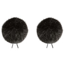 Bubblebee Industries Windbubble Faux Fur Lavalier Windscreen (2-Pack, 1.57", Black)