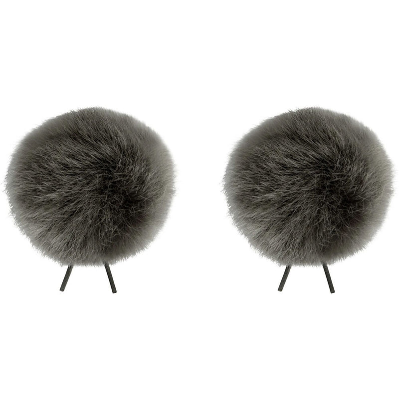 Bubblebee Industries Windbubble Faux Fur Lavalier Windscreen (2-Pack, 1.57", Gray)