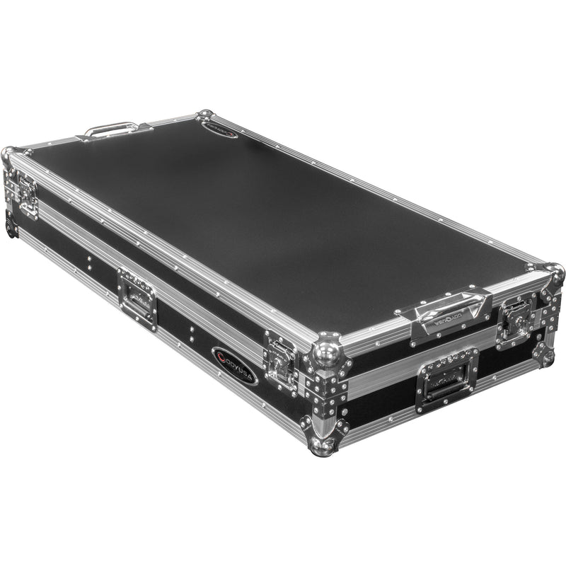 Odyssey Glide-Style DJ Coffin Flight Case with Wheels for DJM-A9 / CDJ-3000 or Similar Size Gear (Black with Silver Hardware)