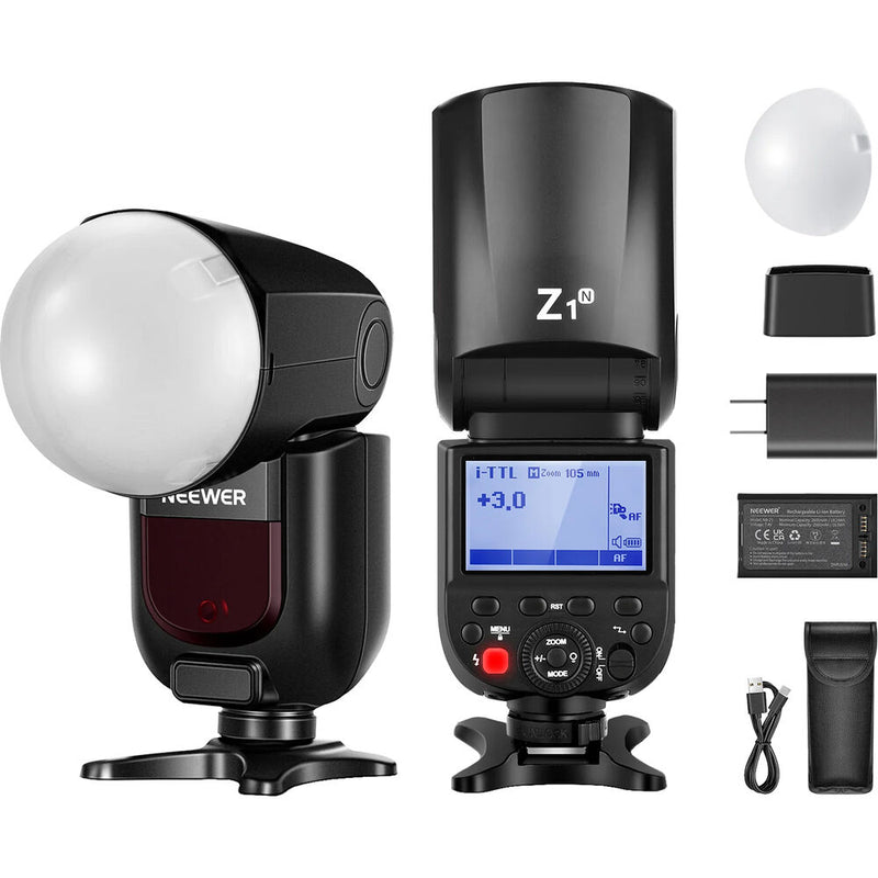 Neewer Z1-N TTL Round Head Flash Speedlite with Magnetic Dome Diffuser