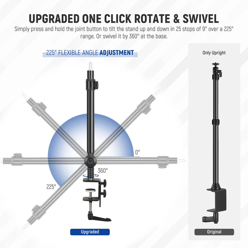 Neewer Rotating Tabletop Desk-Mount Stand for Camera/Mic/Light (2-Pack)