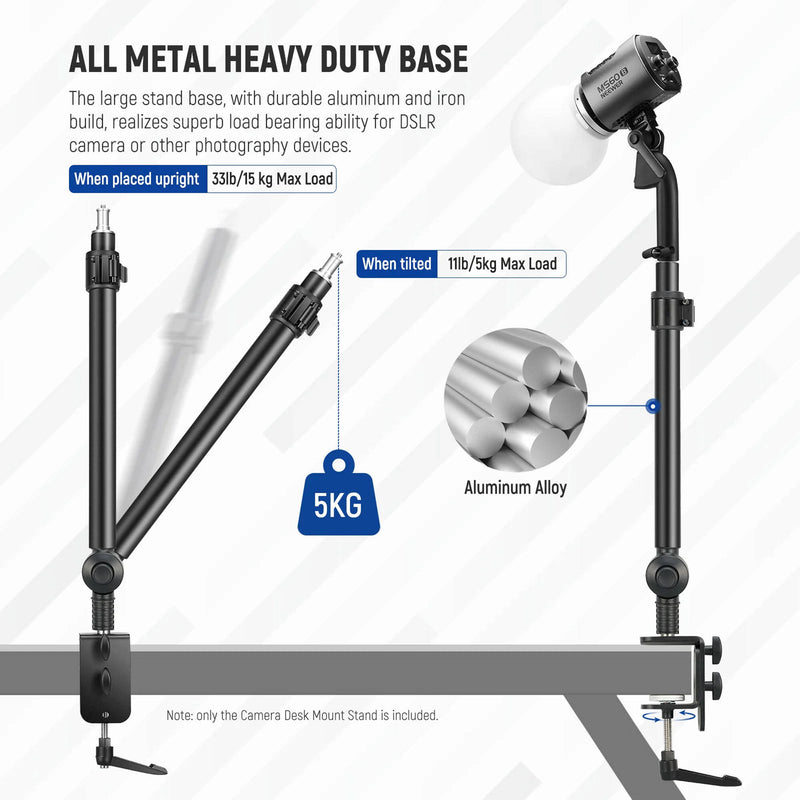 Neewer Rotating Tabletop Desk-Mount Stand for Camera/Mic/Light (2-Pack)