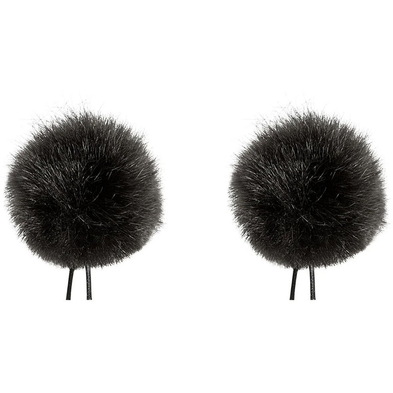 Bubblebee Industries Windbubble Miniature Imitation-Fur Windscreen (Lav Size 1, 28mm, Black, 2-Pack)