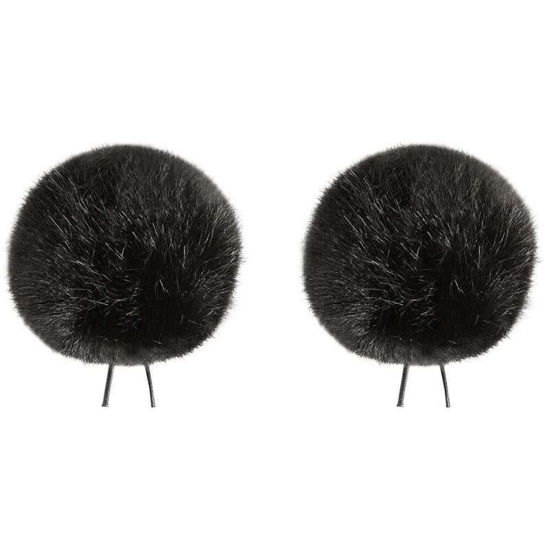 Bubblebee Industries Twin Windbubble Minature Imitation-Fur Windscreens (Lav Size 4, 42mm, Black)