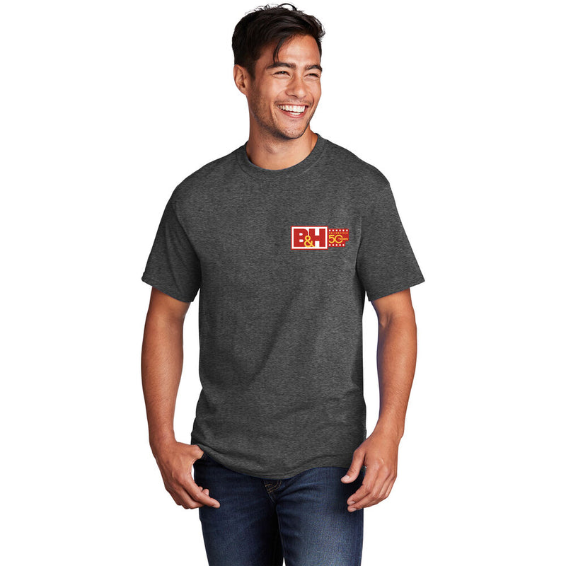 B&H Photo Video Commemorative T-Shirt with B&H Logo & Checklist Graphics (Dark Heather Gray, Medium, Special 50th Anniversary Edition)