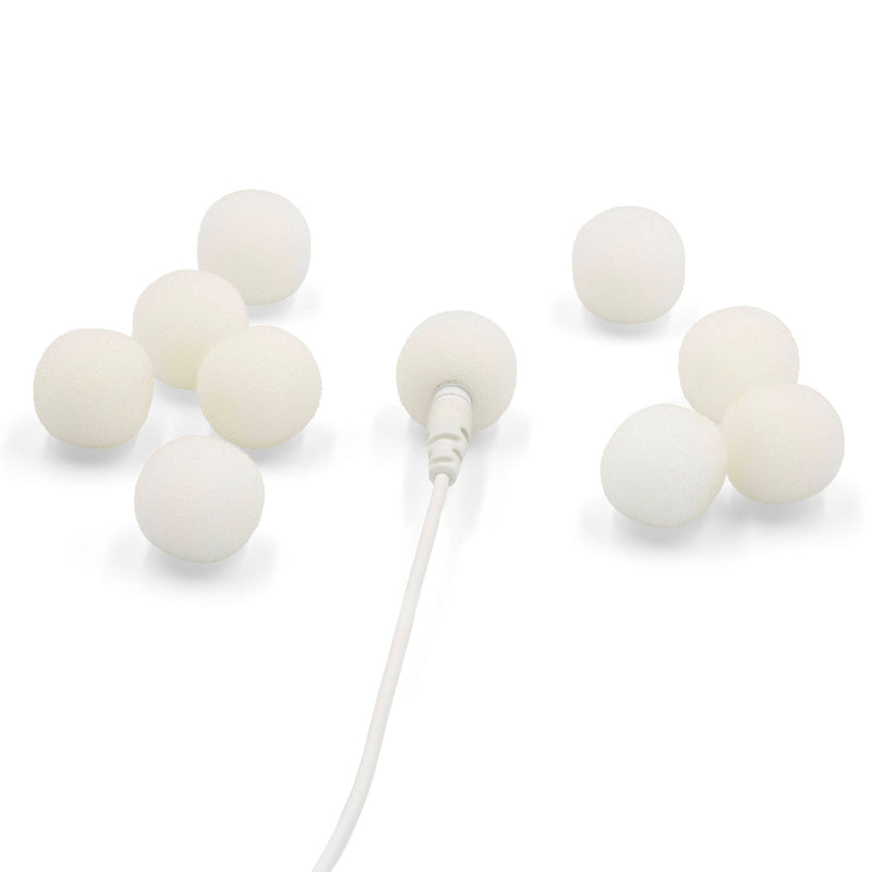 Bubblebee Industries The Microphone Foam for Lavalier Mics Pop Filter (Medium, White, 10-Pack)