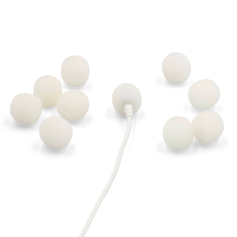 Bubblebee Industries The Microphone Foam for Lavalier Mics Pop Filter (Small, White, 10-Pack)