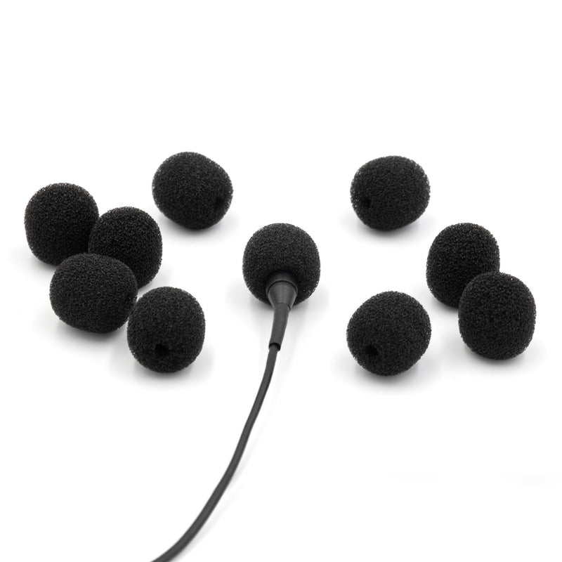 Bubblebee Industries The Microphone Foam for Lavalier Mics Pop Filter (Medium, Black, 10-Pack)