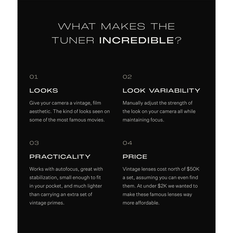 Module 8 L1 Tuner Variable Look Lens Attachment (PL-Mount Lens to E-Mount Camera)