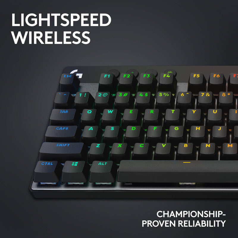 Logitech G PRO X TKL LIGHTSPEED Wireless RGB Gaming Keyboard (Black, Clicky)