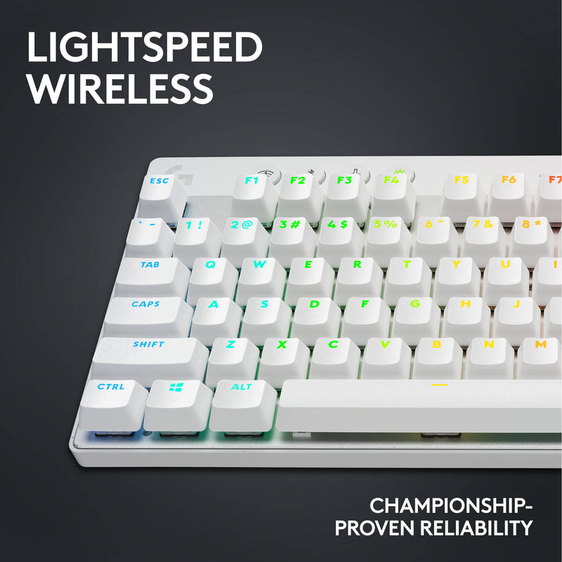 Logitech G PRO X TKL LIGHTSPEED Wireless RGB Gaming Keyboard (White, Tactile)